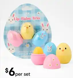 Kmart Oxx junior lip balm trio set - strawberry, chocolate and vanilla scented offer