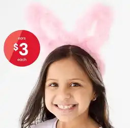 Kmart Coloured Plush Bunny Ears offer