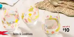 Kmart Bunny and Flower Glasses offer