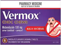 Pharmacist Advice Vermox Choc Chews 6 Chewable Tablets offer