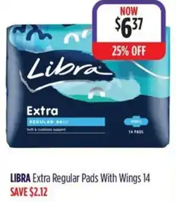 Wizard Pharmacy LIBRA Extra Regular Pads With Wings offer