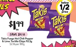Drakes Takis Fuego Hot Chili Pepper & Lime Tortilla Chips offer