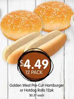 Spudshed Golden west pre-cut hamburger or hotdog rolls offer