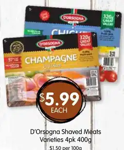 Spudshed D'Orsogna Shaved Meats offer
