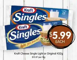 Spudshed Kraft Cheese Single Light or Original offer