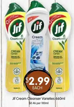 Spudshed Jif Cream Cleanser Varieties offer