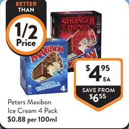 Foodworks Peters Maxibon Ice Cream offer