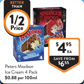Foodworks Peters Maxibon Ice Cream offer