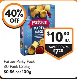 Foodworks Patties Party Pack offer