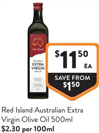 Foodworks Red Island Australian Extra Virgin Olive Oil offer