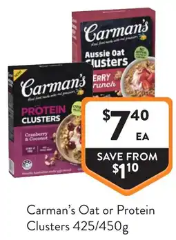 Foodworks Carman's Oat or Protein Clusters offer