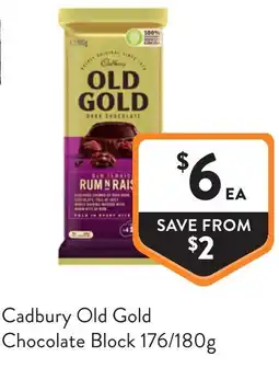 Foodworks Cadbury Old Gold Chocolate Block offer