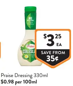 Foodworks Praise Dressing offer