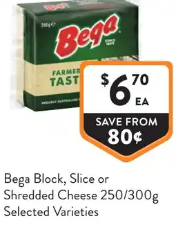 Foodworks Bega Block, Slice or Shredded Cheese offer