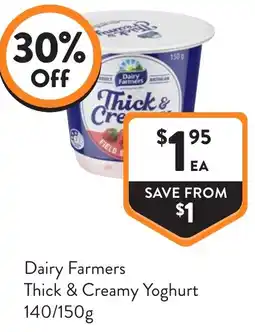 Foodworks Dairy Farmers Thick & Creamy Yoghurt offer