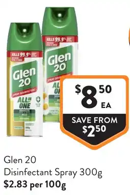Foodworks Glen 20 Disinfectant Spray offer