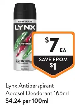 Foodworks Lynx Antiperspirant Aerosol Deodorant offer
