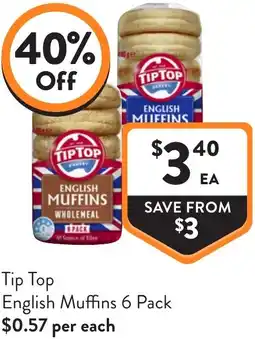 Foodworks Tip Top English Muffins offer