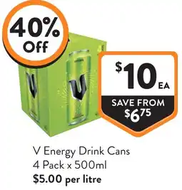 Foodworks V Energy Drink Cans offer