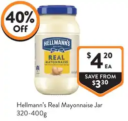 Foodworks Hellmann's Real Mayonnaise Jar offer