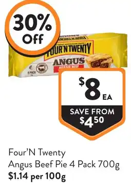 Foodworks Four'N Twenty Angus Beef Pie offer