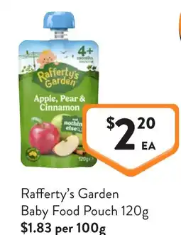 Foodworks Rafferty's Garden Baby Food Pouch offer