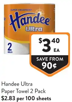 Foodworks Handee Ultra Paper Towel offer