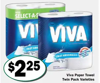 Friendly Grocer Viva Paper Towel Twin Pack Varieties offer