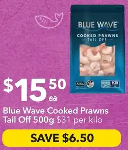 Ritchies Blue Wave Cooked Prawns Tail Off offer