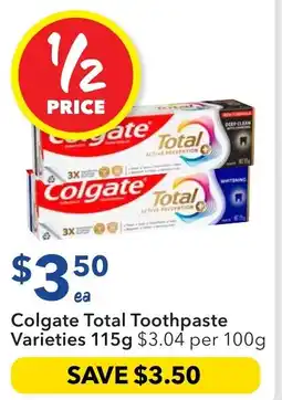 Ritchies Colgate Total Toothpaste Varieties offer