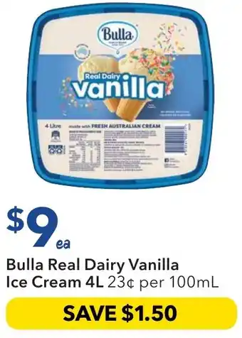 Ritchies Bulla Real Dairy Vanilla Ice Cream offer