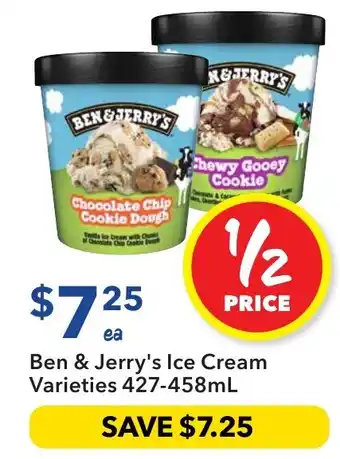 Ritchies Ben & Jerry's Ice Cream Varieties offer