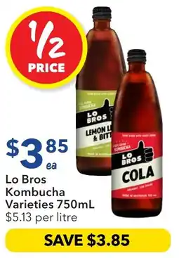 Ritchies Lo Bros Kombucha Varieties offer