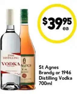Drakes St Agnes Brandy or 1946 Distilling Vodka offer