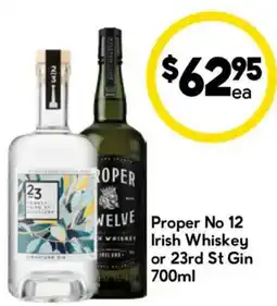 Drakes Proper No 12 Irish Whiskey or 23rd St Gin offer