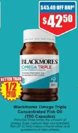 Chemist Warehouse Blackmores Omega Triple Concentrated Fish Oil offer