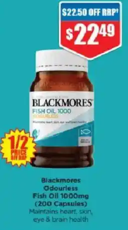 Chemist Warehouse Blackmores Odourless Fish Oil offer