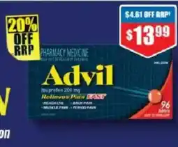 Chemist Warehouse Advil relieves pain east offer