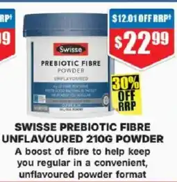 Chemist Warehouse Swisse prebiotic fibre unflavoured powder offer