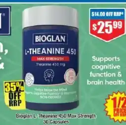 Chemist Warehouse Bioglan L-Theanine 450 Max Strength offer