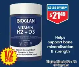 Chemist Warehouse Bioglan Vitamin K2 + D3 offer