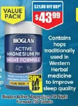 Chemist Warehouse Bioglan Active Magnesium PM Night Formula offer
