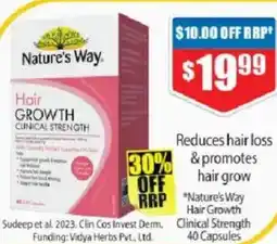 Chemist Warehouse Nature's Way Hair Growth Clinical Strength offer