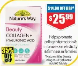 Chemist Warehouse Nature's Way Beauty Collagen+Hyaluronic Acid offer