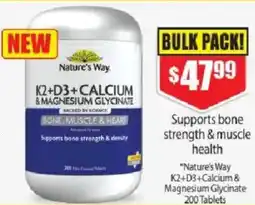 Chemist Warehouse Nature's Way K2+D3+Calcium & Magnesium Glycinate offer