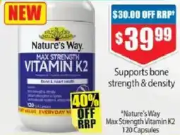 Chemist Warehouse Nature's Way RRP Max Strength Vitamin K2 offer