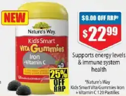 Chemist Warehouse Nature's Way Kids Smart Vita Gummies Iron + Vitamin C offer