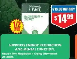 Chemist Warehouse Nature's Own Magnesium + Energy Effervescent offer