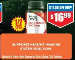 Chemist Warehouse Nature's Own High Strength Zinc offer