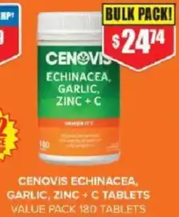 Chemist Warehouse Cenovis echinacea, garlic, zinc+c tablets value pack offer